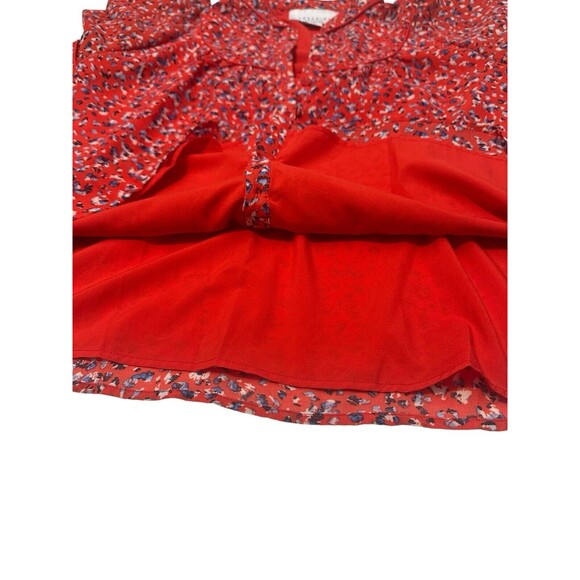 The Shirt Rochelle Behrens Size XS Floral Button Down Red Lagenlook #E4-1 - Picture 7 of 8